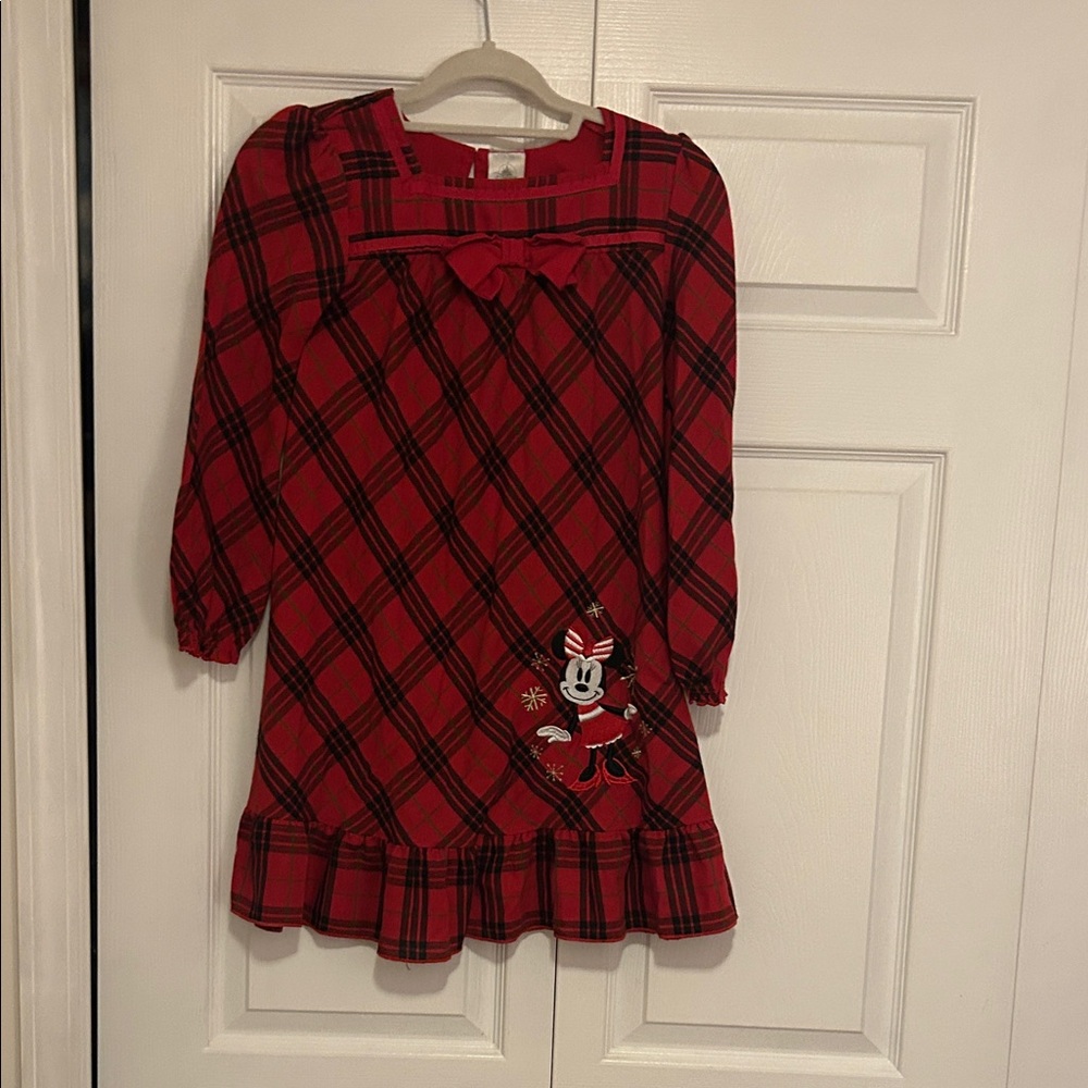 Disney Store Christmas Minnie Mouse Plaid Sleep gown size 7/8